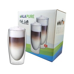 Szklanki termiczne Alapure Cafe Latte z podwójnymi ściankami ALA-GLS41 Szklanki termiczne Alapure Cafe Latte z podwójnymi ściankami ALA-GLS41