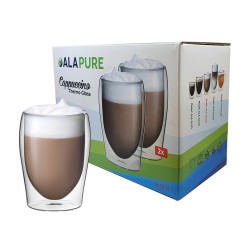 Dwuścienne szklanki termiczne do cappuccino Alapure ALA-GLS31 Dwuścienne szklanki termiczne do cappuccino Alapure ALA-GLS31