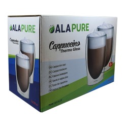 Dwuścienne szklanki termiczne do cappuccino Alapure ALA-GLS31 Dwuścienne szklanki termiczne do cappuccino Alapure ALA-GLS31